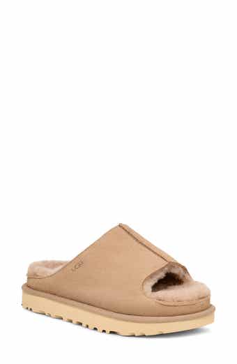 Greenport Genuine Shearling Lined Platform Slide Sandal