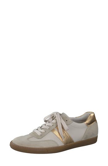Paul Green Tilly Sneaker In Biscuit Suede Combo