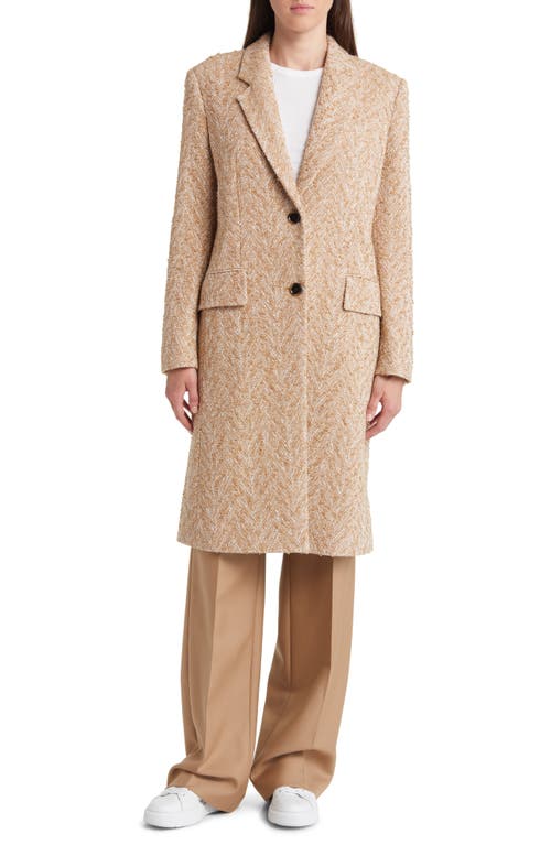 Hugo Boss Boss Catara Longline Tweed Jacket In Brown