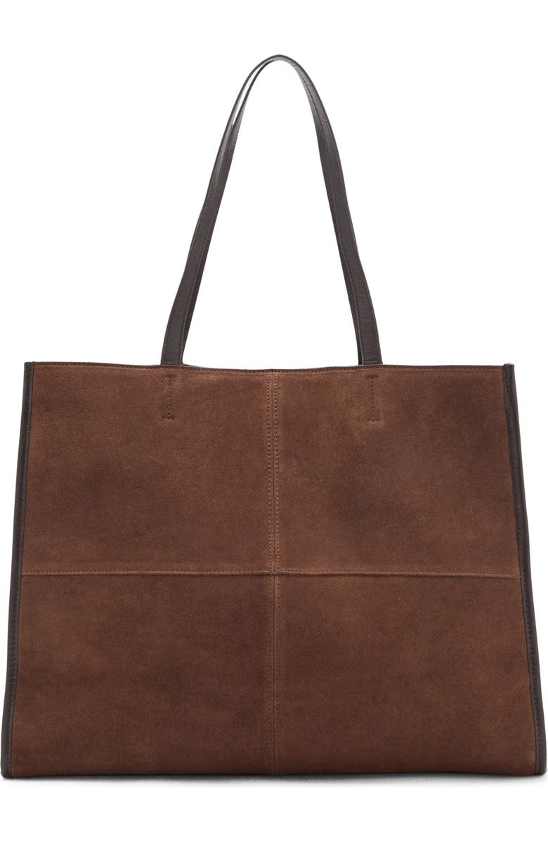 MANGO Suede Shopper Bag, Main, color, Khaki Green