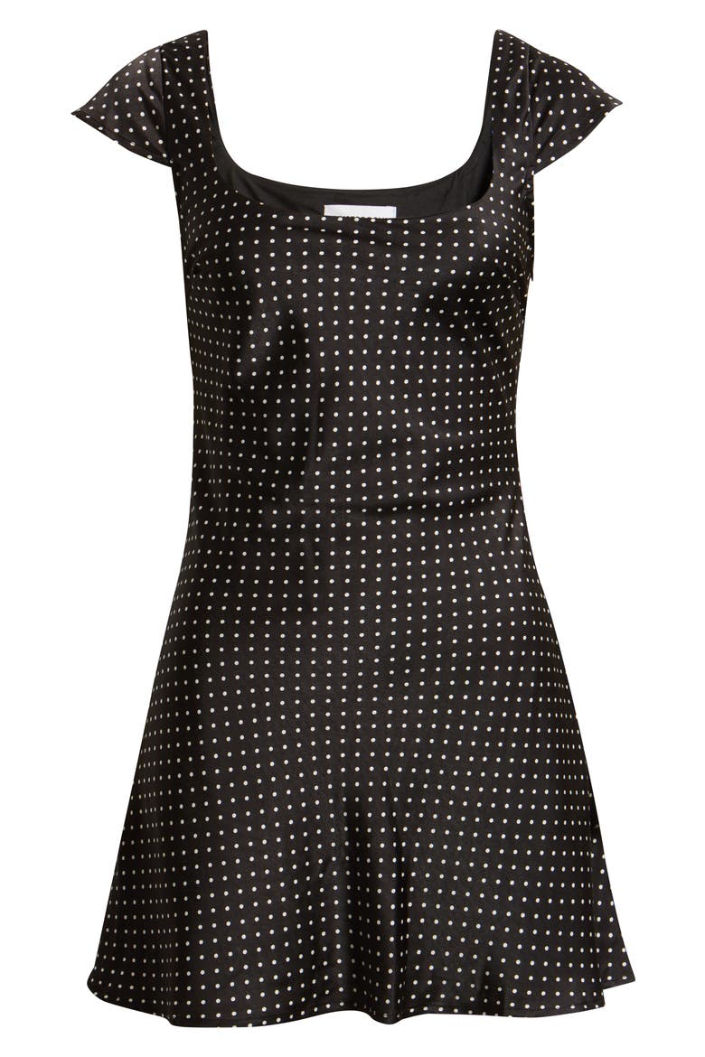 Lucienna Polka Dot Minidress, Alternate, color, WHITE / BLACK