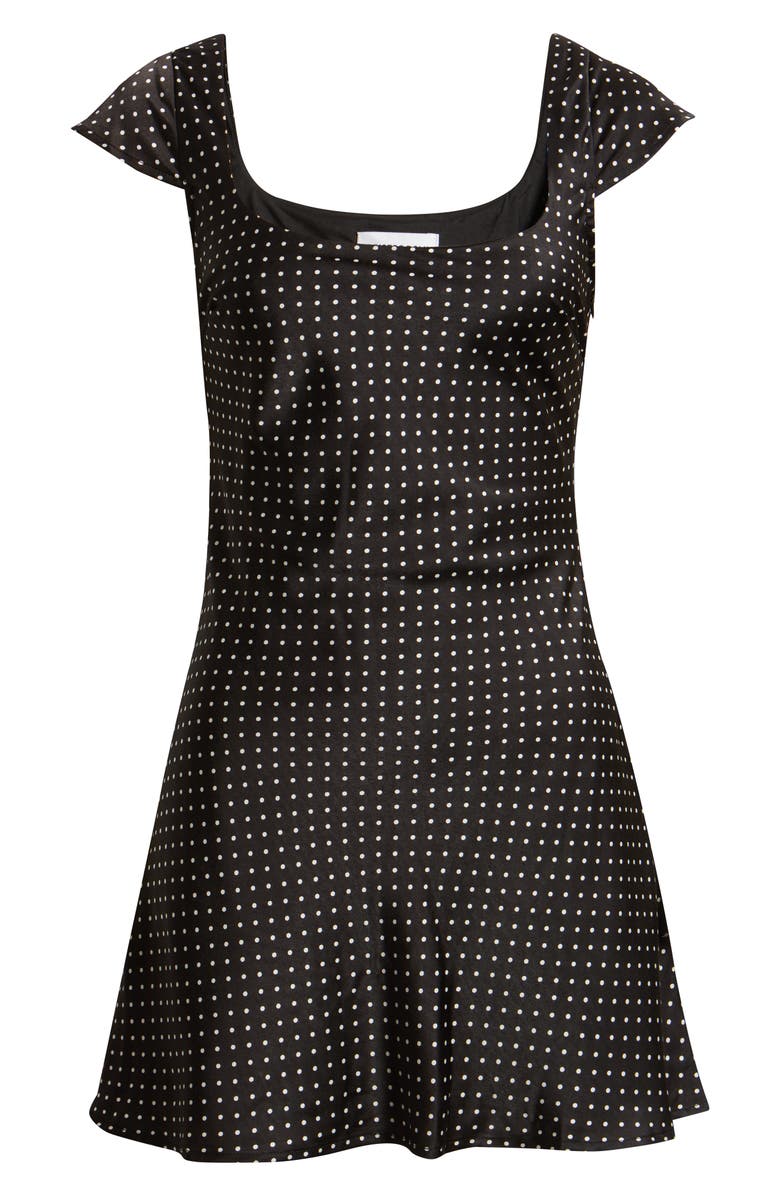 Princess Polly Lucienna Polka Dot Minidress, Main, color, White / Black