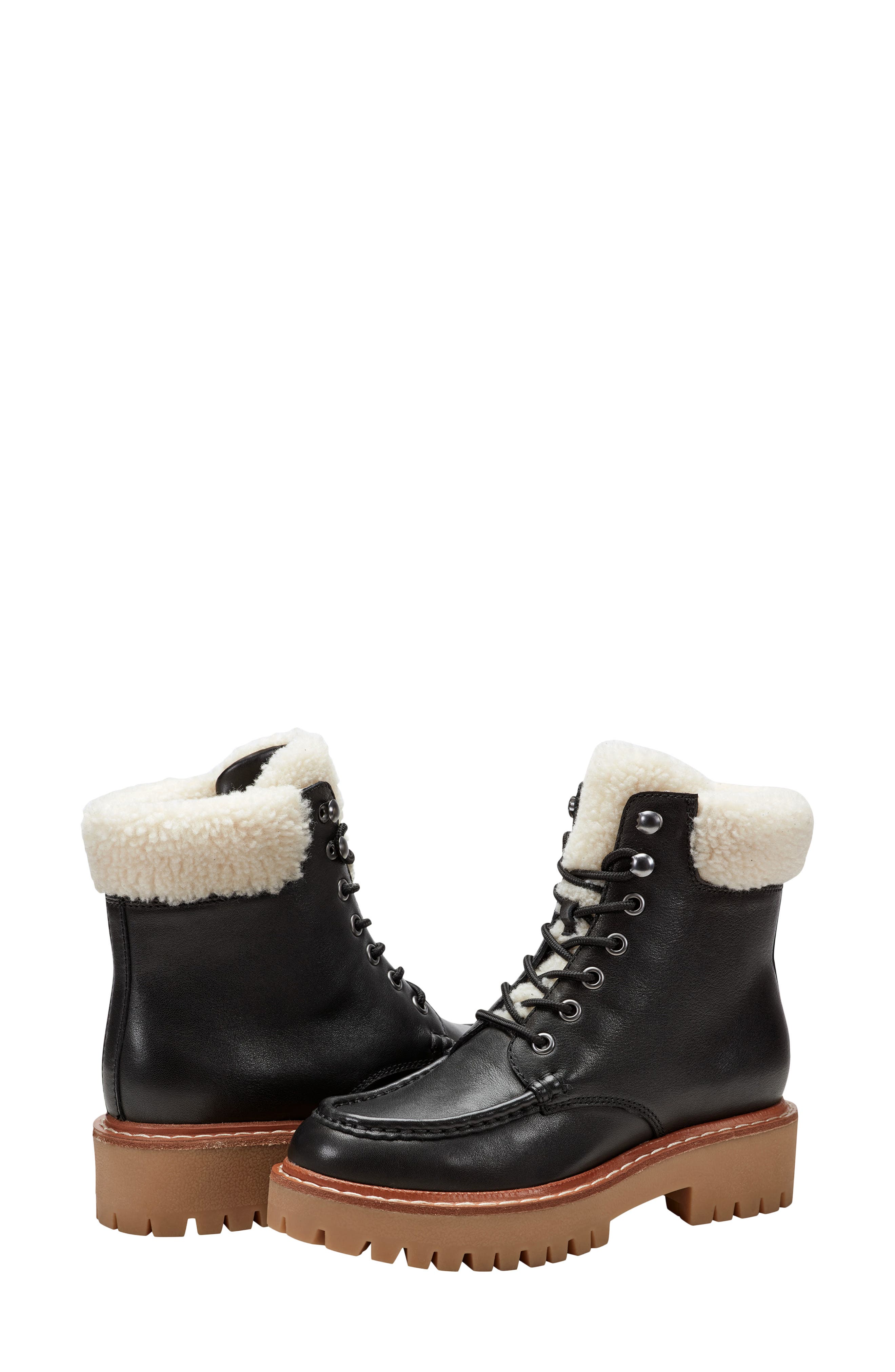 Marc Fisher LTD Nallie Faux Shearling Boot, Alternate, color, Black