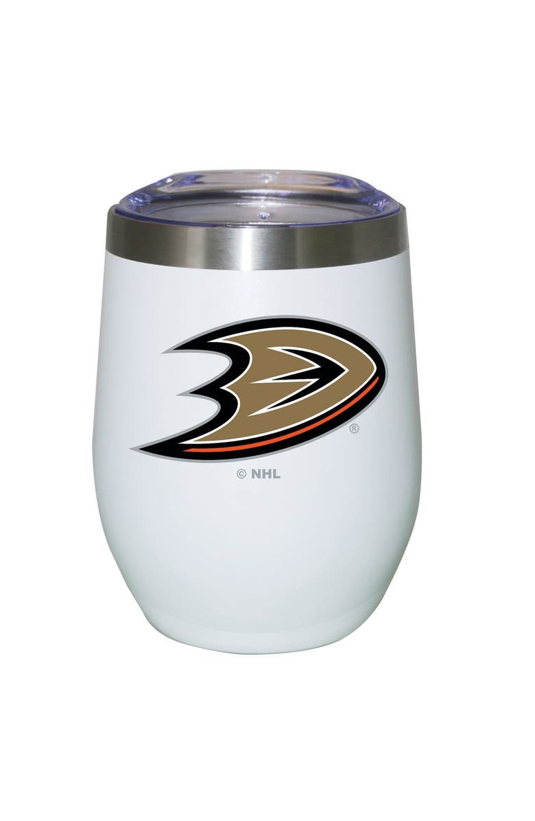 THE MEMORY COMPANY Anaheim Ducks 12oz. Logo Stemless Tumbler, Main, color, White