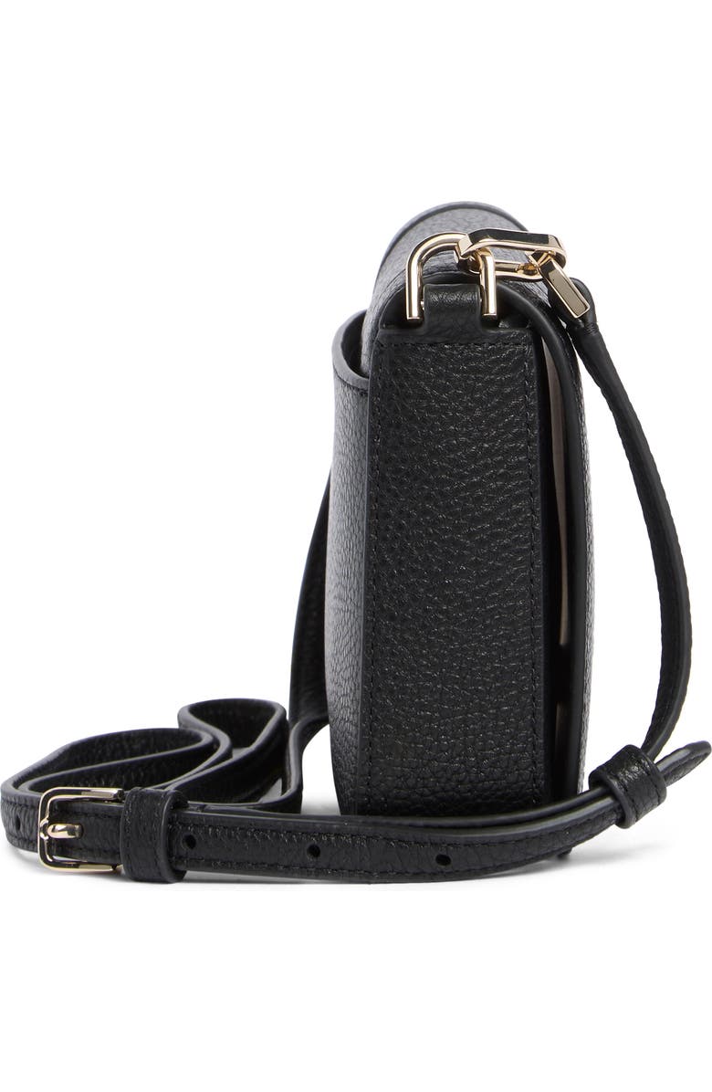 Kate Spade New York lena pebbled leather mini flap crossbody bag, Alternate, color, Black