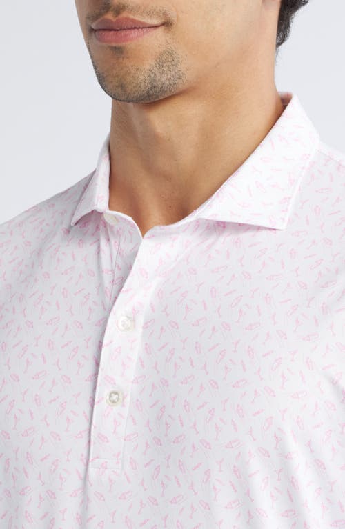 Johnnie-o Tini Libations Print Prep-formance Golf Polo In Porto Pink