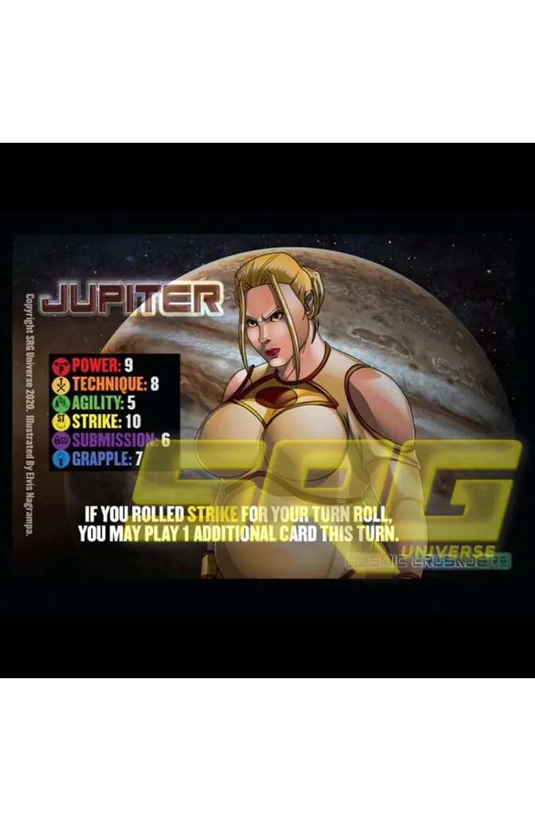 GTS Distribution Supershow Cosmic Crusader Jupiter Wrestling Card And Dice Game, 26 Players, Alternate, color, 