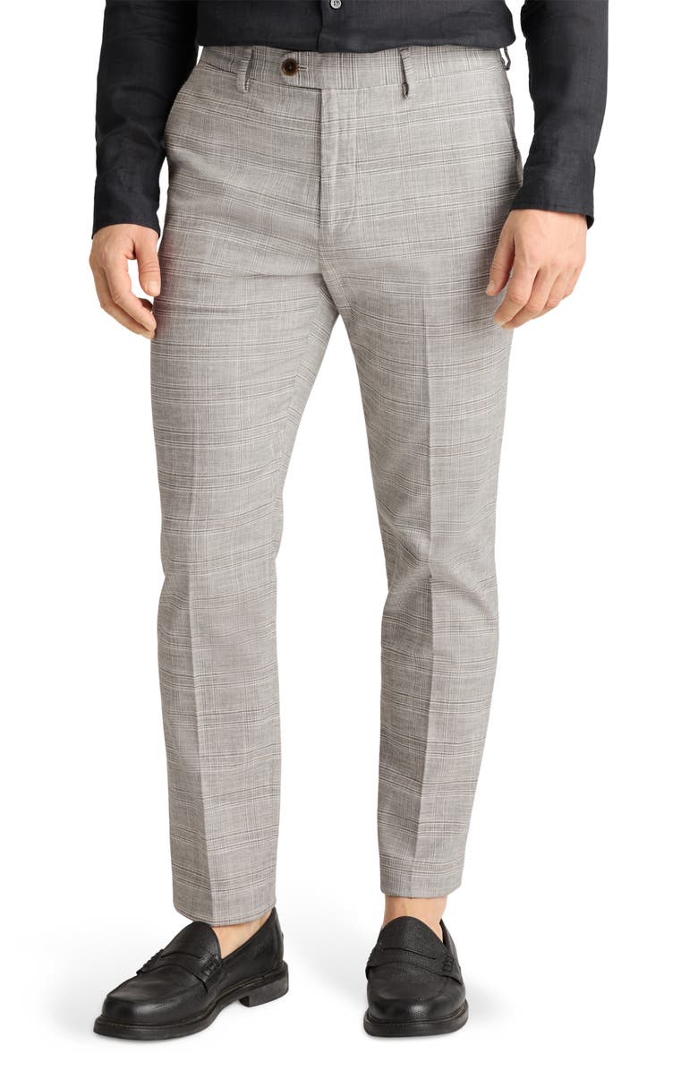 Bonobos Primo Slim Fit Plaid Stretch Twill Chinos, Main, color, Gray Plaid