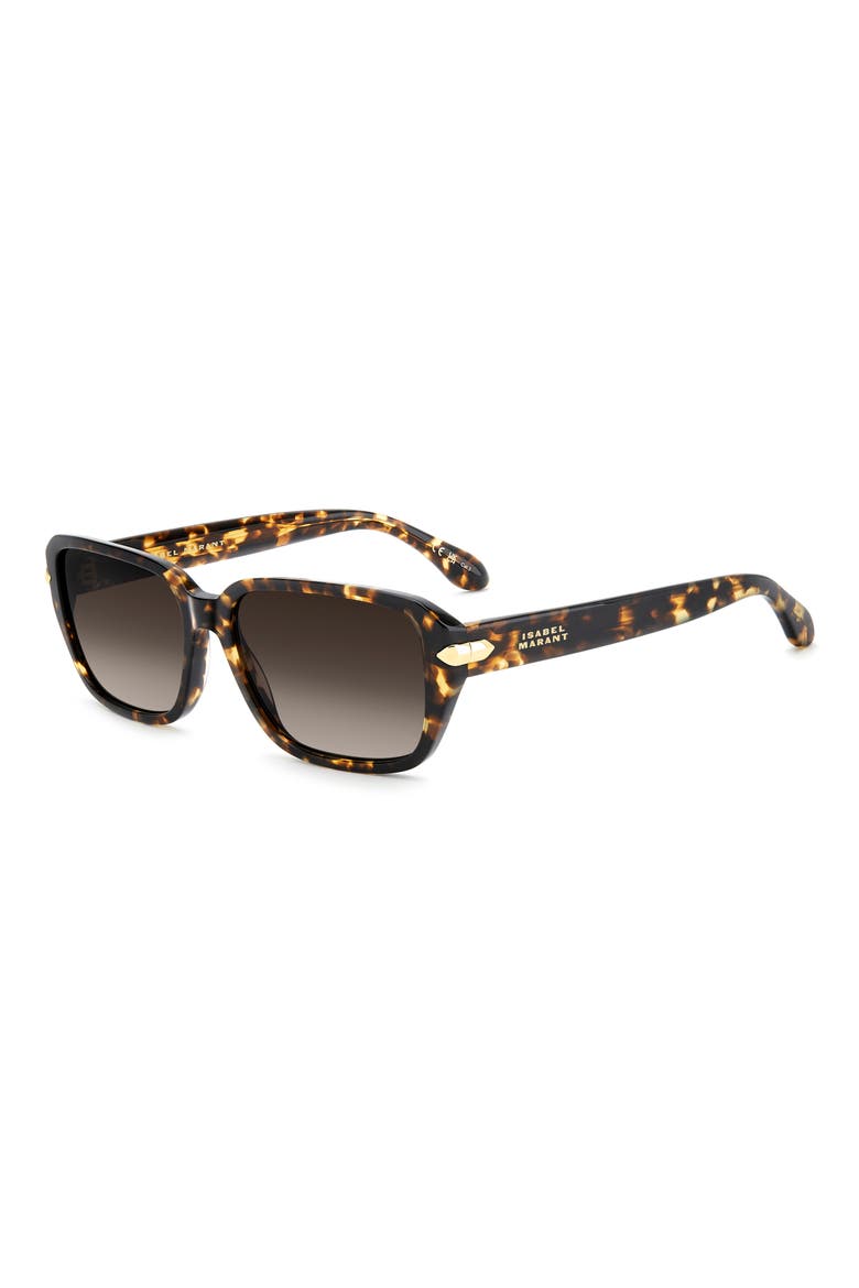 58mm Rectangular Sunglasses, Alternate, color, HAVANA/ BROWN SF
