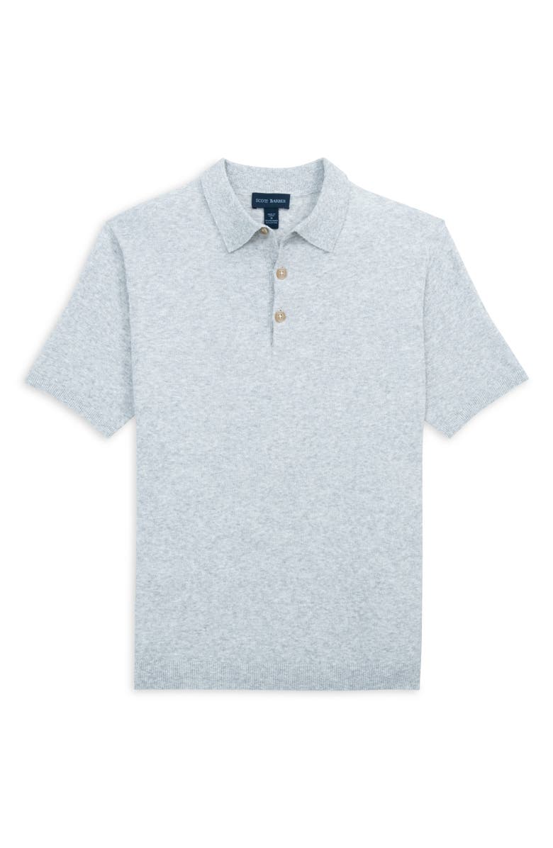 Scott Barber Solid Bouclé Polo, Main, color, Silver