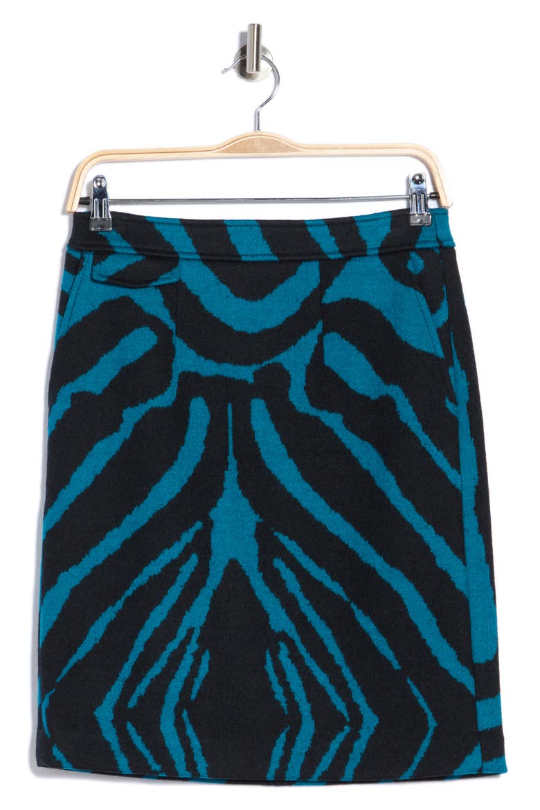 Ethel Wool Blend Zebra Pattern Skirt, Alternate, color, ZEBRA INDIAN GREEN LG