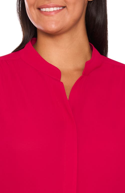 Cece Hidden Placket Shirt In Red