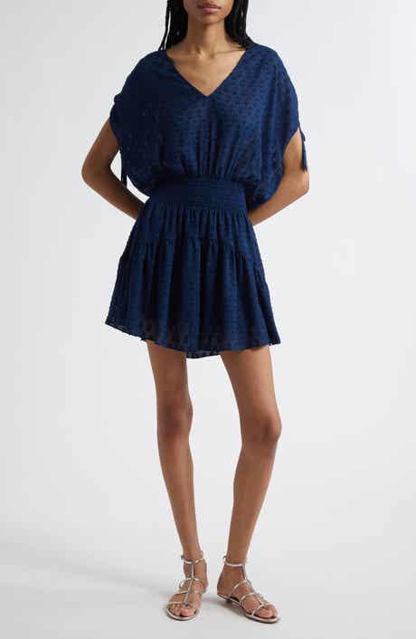 Fernanda Metallic Thread Detail Clip Dot Minidress