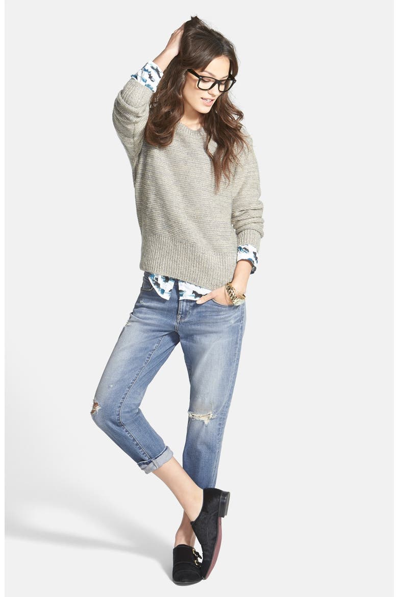 Treasure&Bond Denim Boyfriend Jeans, Alternate, color, LIGHT VINTAGE WASH