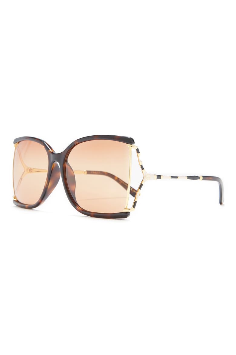 61mm Square Sunglasses, Alternate, color, HAVANA GOLD ORANGE