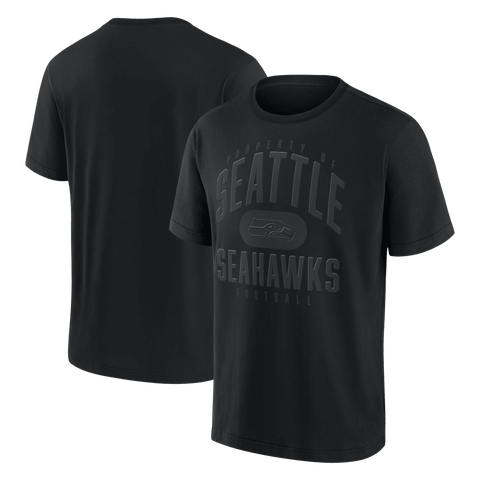 Men's Fanatics Black Seattle Seahawks Black Out Heavyweight T-Shirt