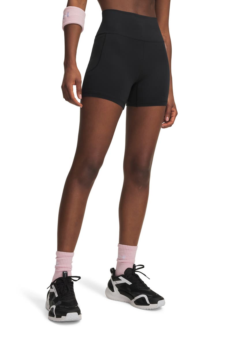 Meridan Middy High Waist Bike Shorts, Main, color, BLACK / / BLACK