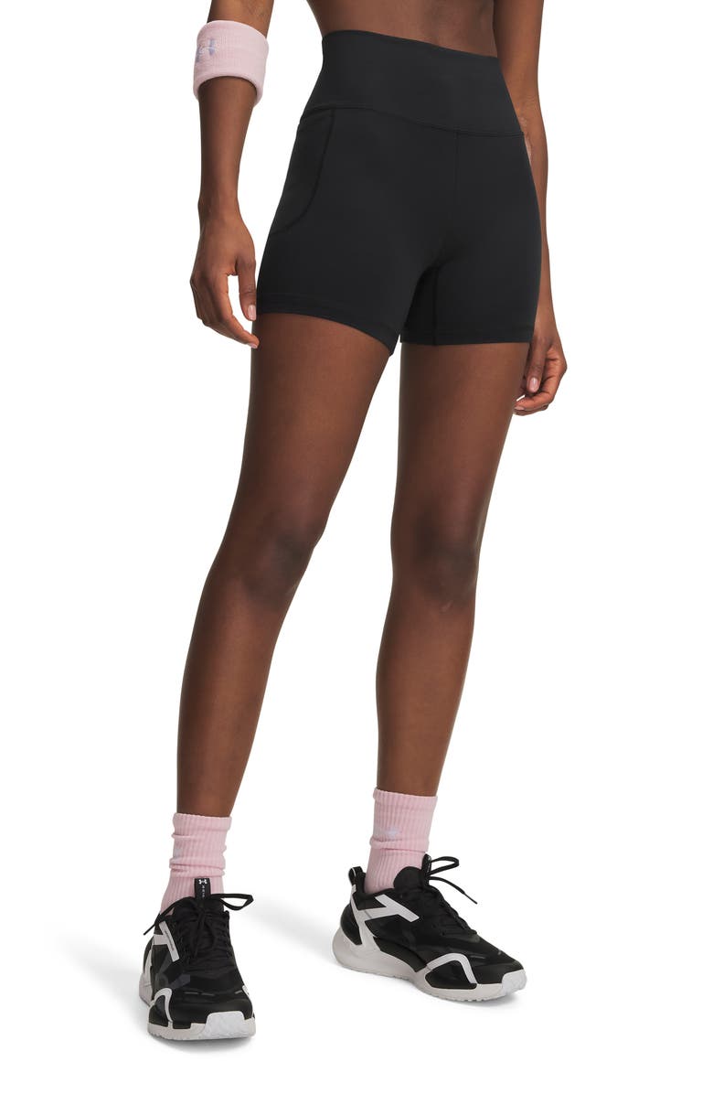 Under Armour Meridan Middy High Waist Bike Shorts, Main, color, Black / / Black