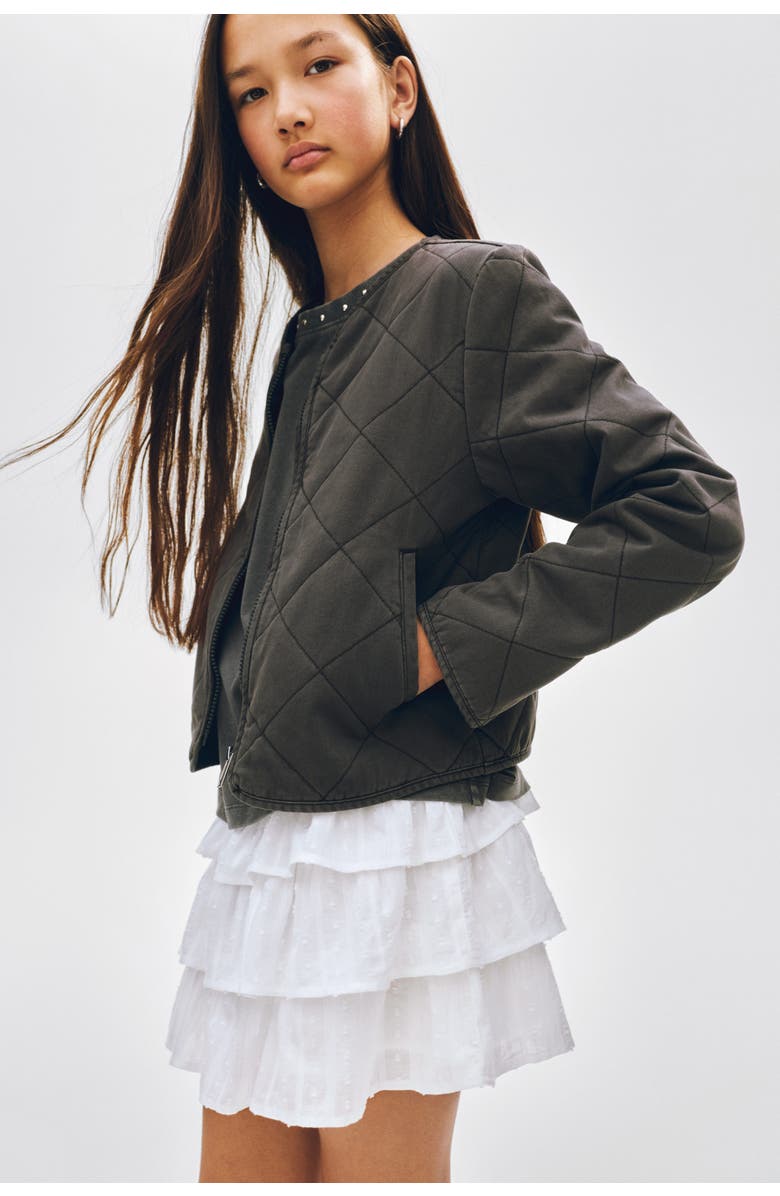 H&M Quilted cotton jacket, Main, color, Dark Gray