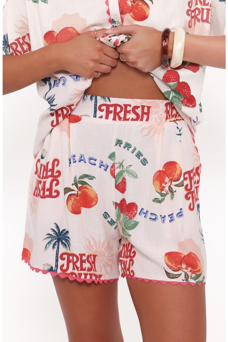 Lars Printed Rickrack Trim Shorts, Alternate, color, TUTTI FRUTTI