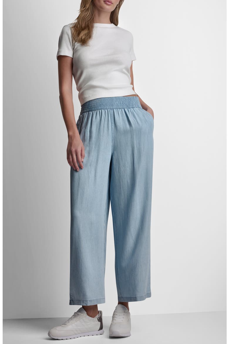 High Rise Tencel® Lyocell Wide Leg Pants, Alternate, color, CHAMBRAY STRIPE