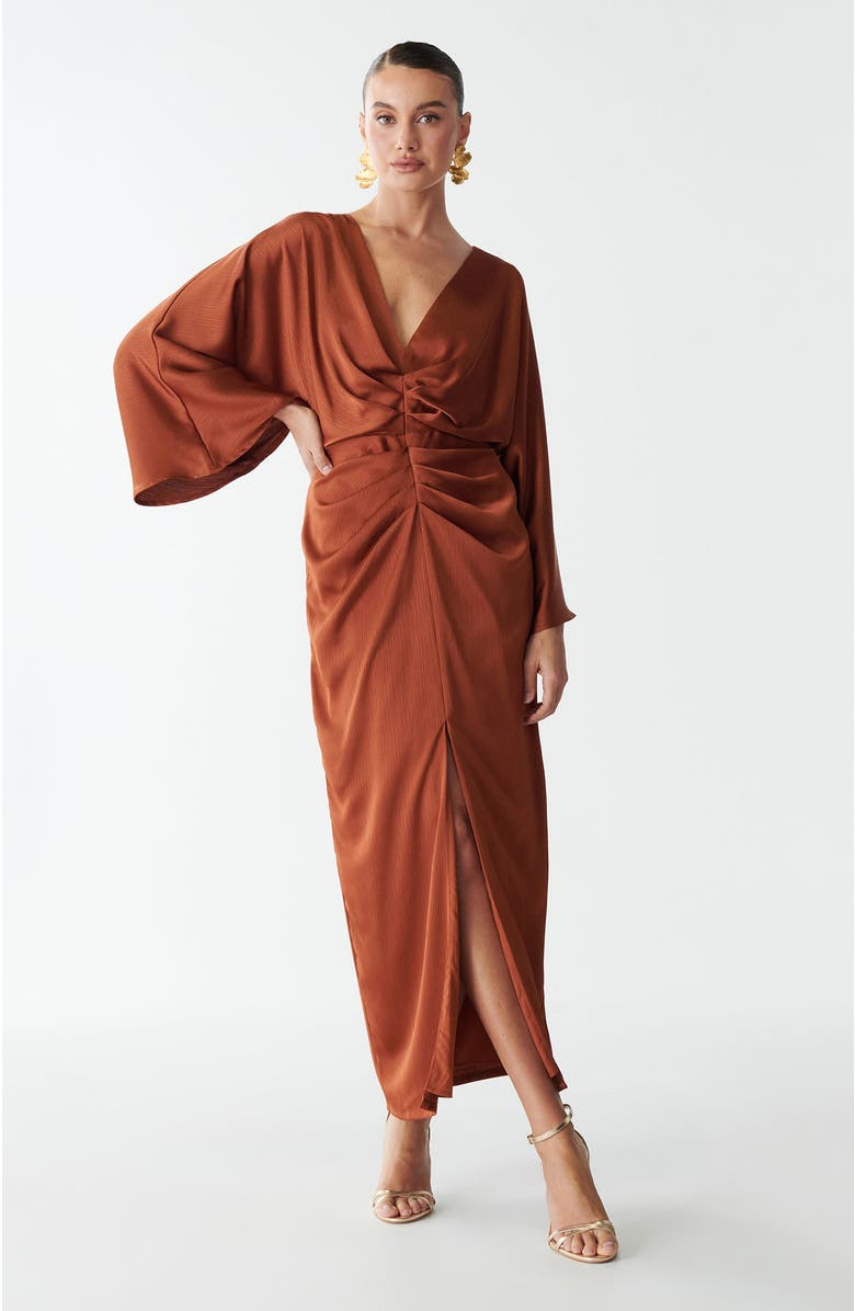 SAVEL Deliliah Midi Dres, Alternate, color, Rust