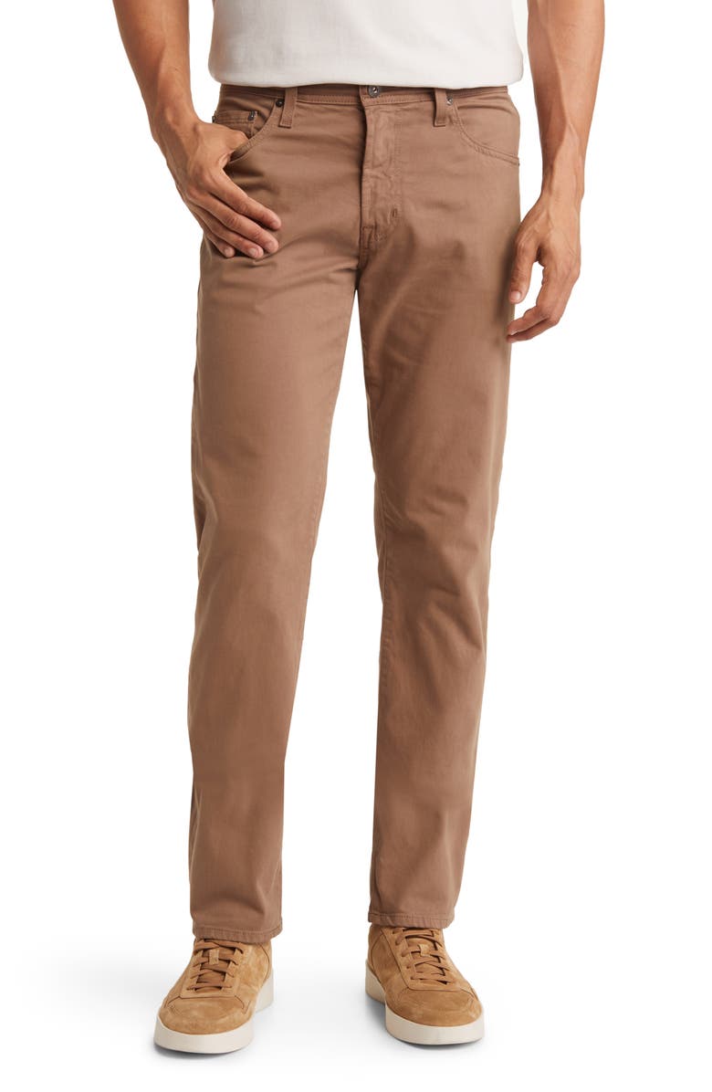 AG Tellis Sueded Stretch Sateen Slim Leg Pants, Main, color, Maple Shadow
