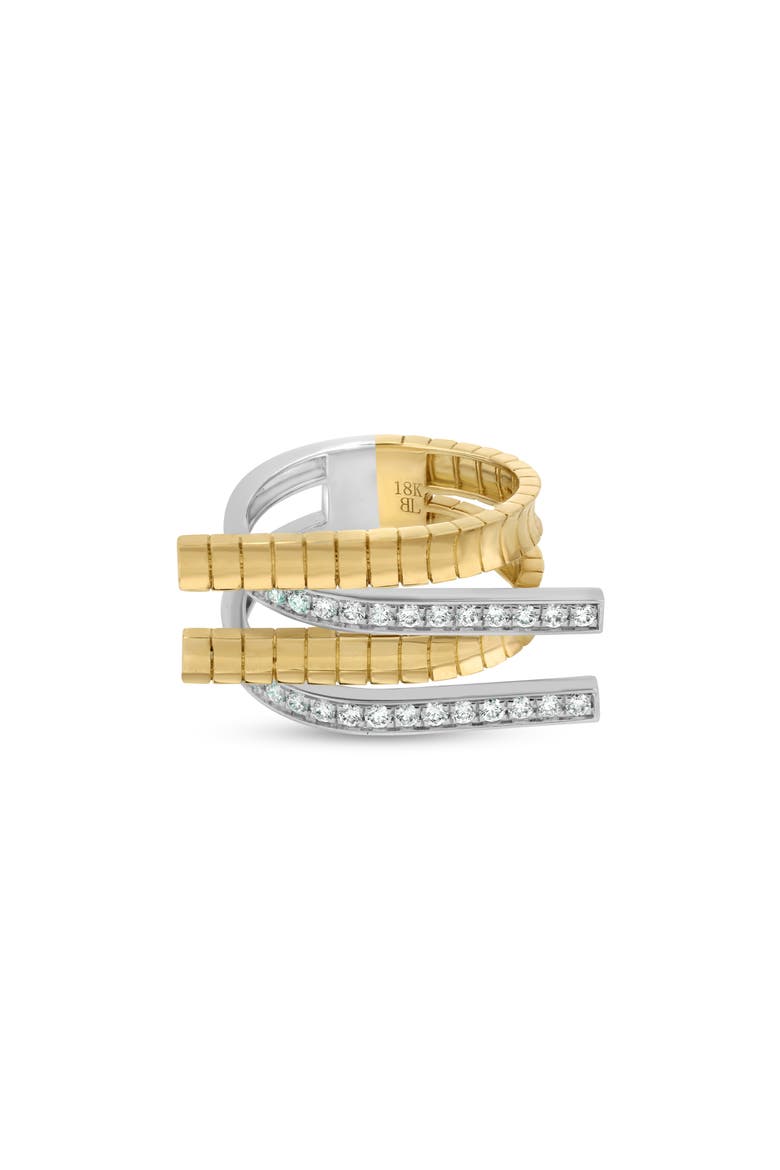 18K Gold Cleo Diamond Statement Ring, 13.1mm, Alternate, color, TWO TONE
