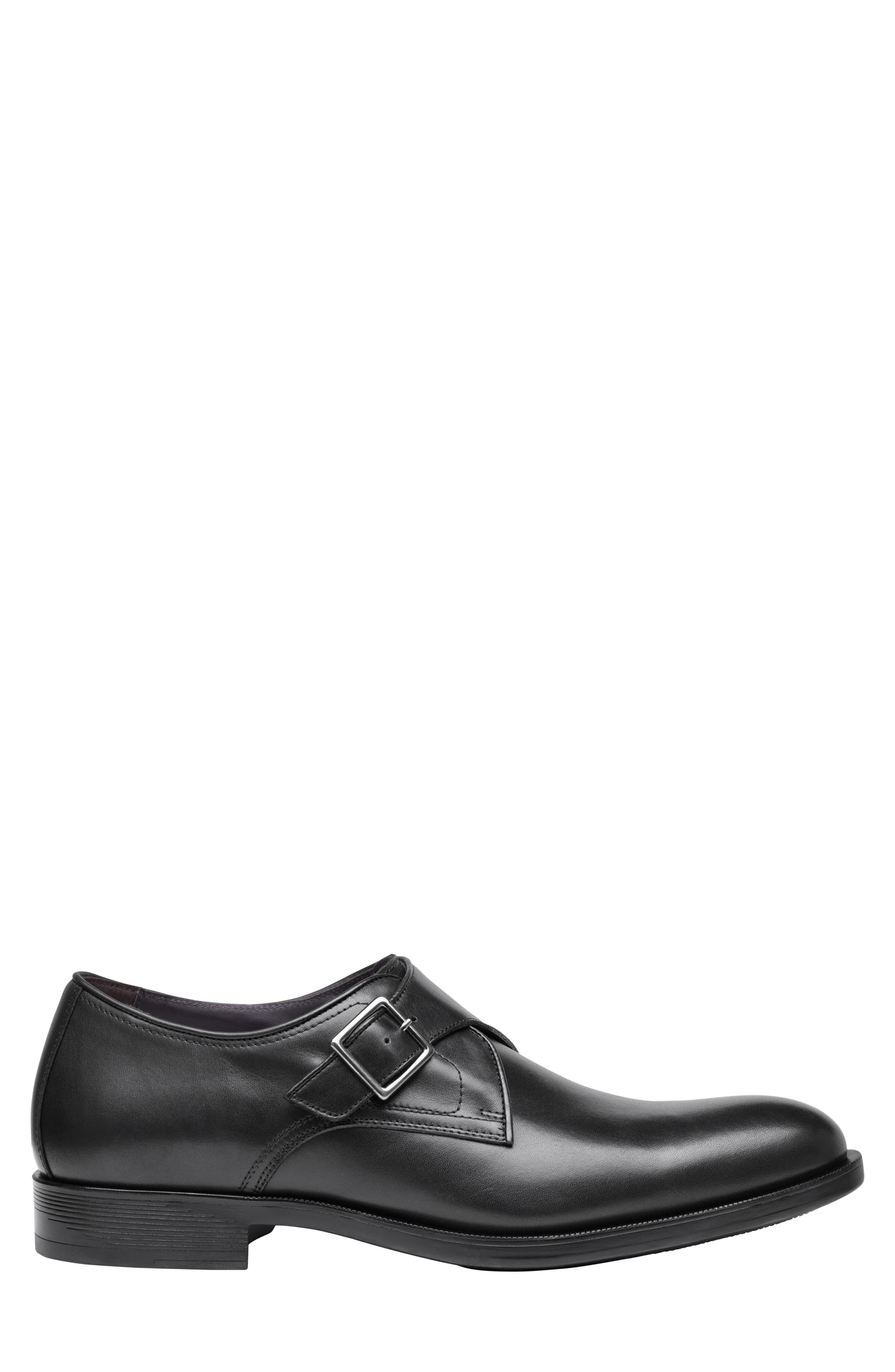 Redford Single Buckle Monk Strap Shoe, Alternate, color, BLACK FULL GRAIN