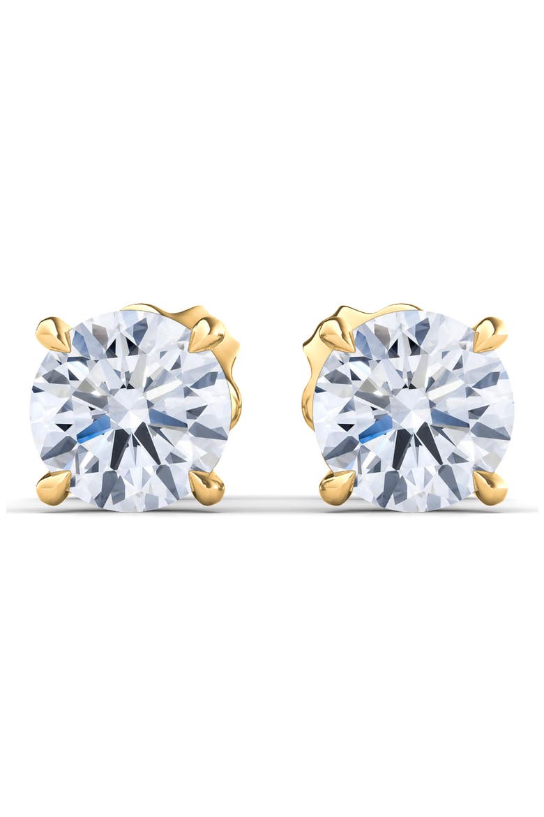 Round Lab Created Diamond Stud Earrings, Main, color, 5.00 CTW YELLOW GOLD
