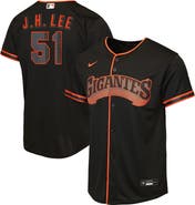 Nike Youth Nike Jung Hoo Lee Black San Francisco Giants Alternate 2 Replica Jersey