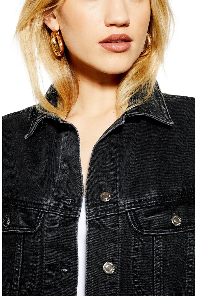 Oversize Denim Jacket, Alternate, color, WASHED BLACK