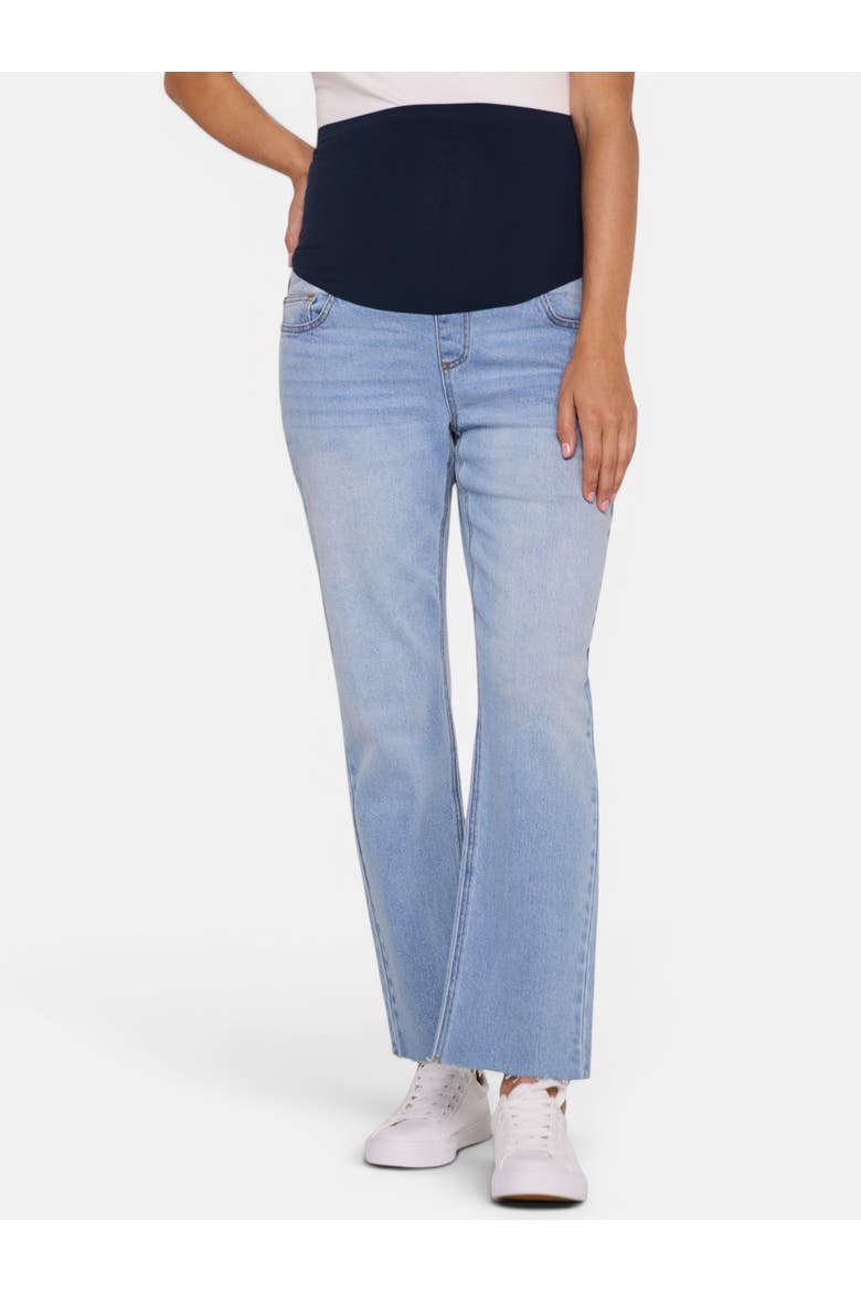 Secret Fit Over the Belly Slim Straight Leg Jeans, Main, color, Light Wash