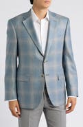 Canali Regular Fit Siena Plaid Silk & Cashmere Sport Coat