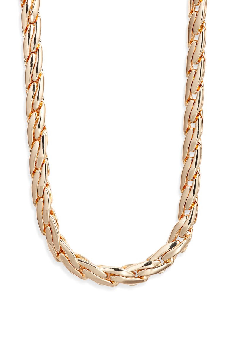 Woven Collar Necklace, Main, color, GOLD