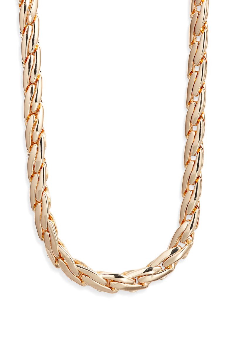 Open Edit Woven Collar Necklace, Main, color, Gold