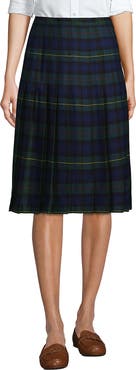 Lands' End School Uniform Plaid Pleated Skirt Below the Knee