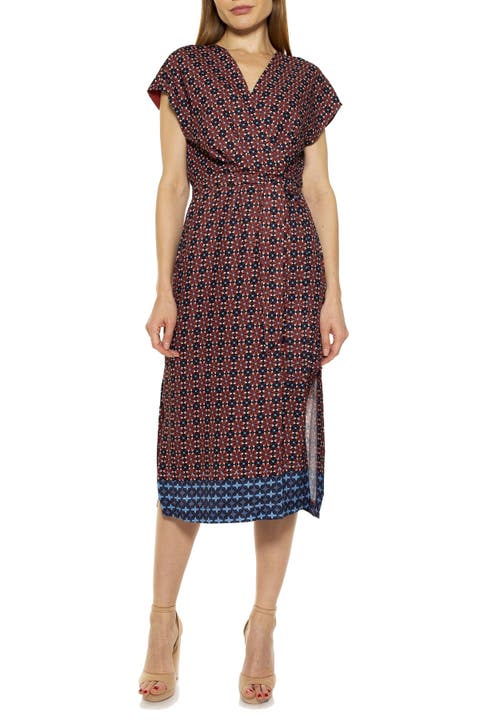 Iris Dropped Shoulder Wrap Midi Dress