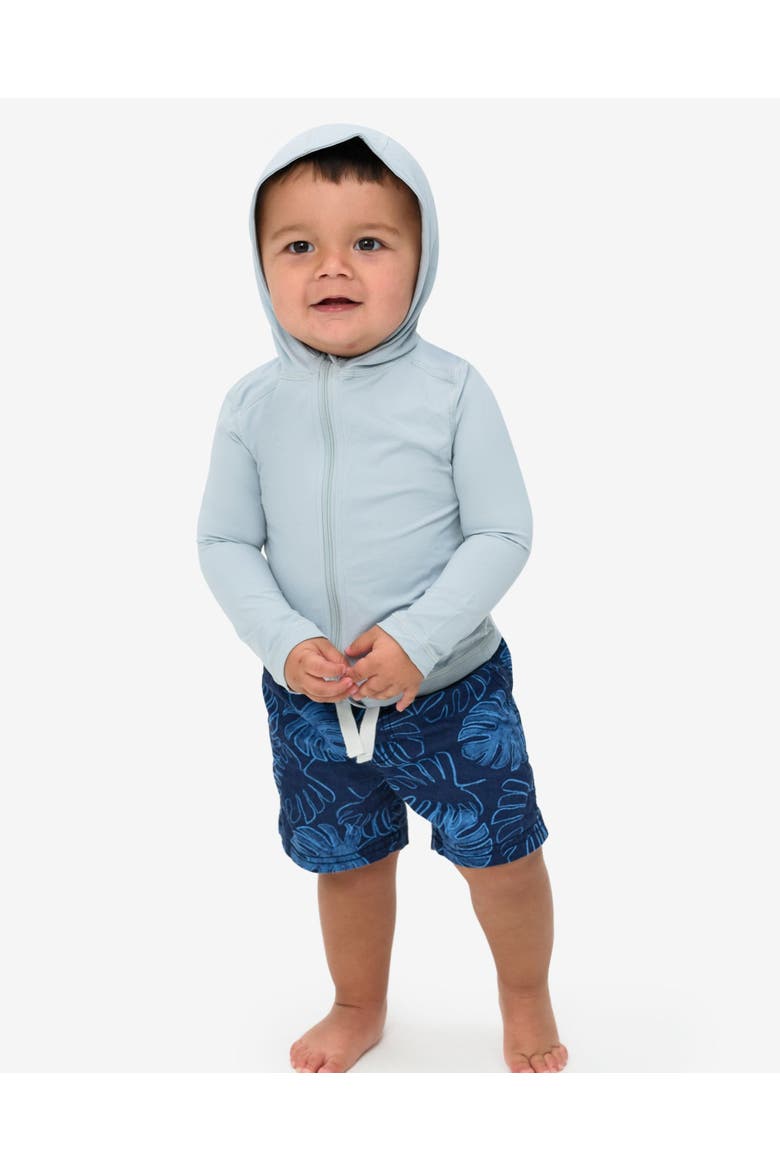Toddler's Long Sleeve Full Zip Hoodie Top with Sun and UV Protection, Alternate, color, Soft Gray