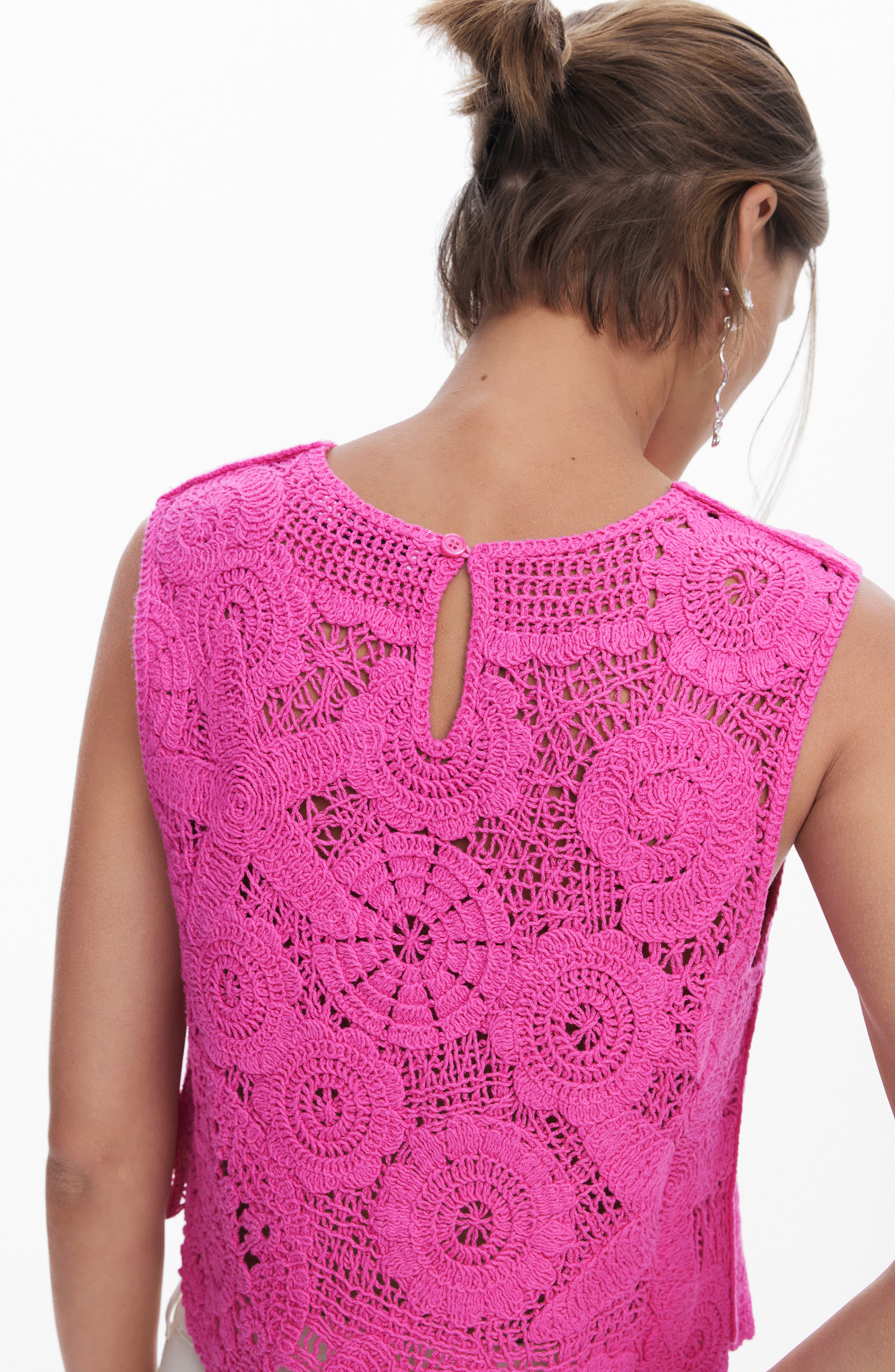 Desigual Crochet Cover-Up Crop Top (Women) | Nordstrom