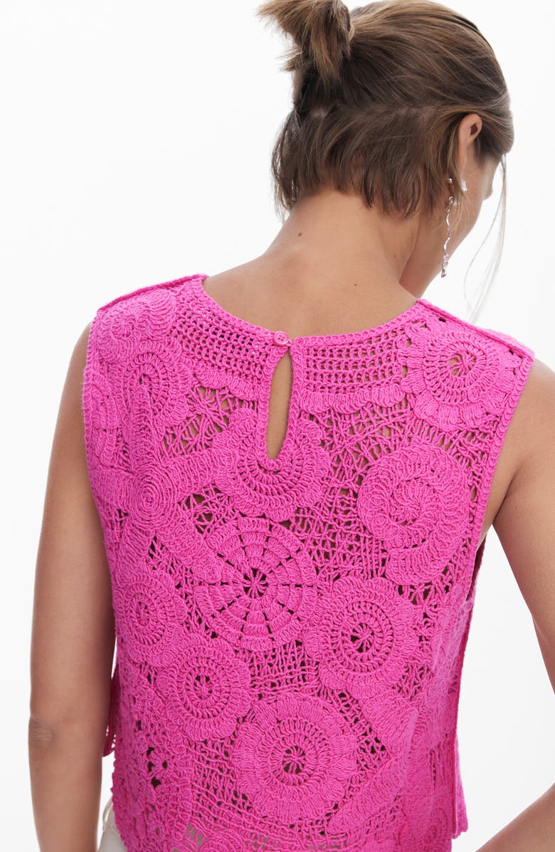 Desigual Crochet Cover-Up Crop Top, Alternate, color,