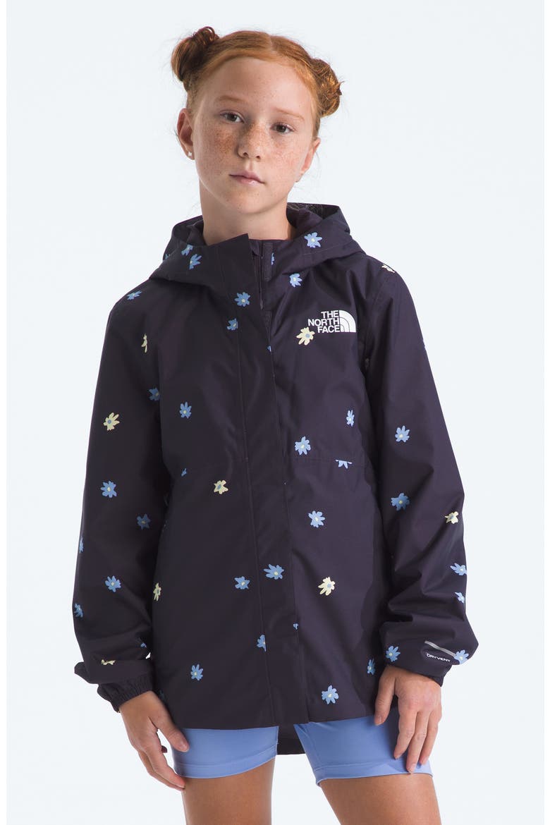 Kids' Antora Hooded Waterproof Rain Jacket, Main, color, ENDLESS DUSK SIMPLE FLORAL