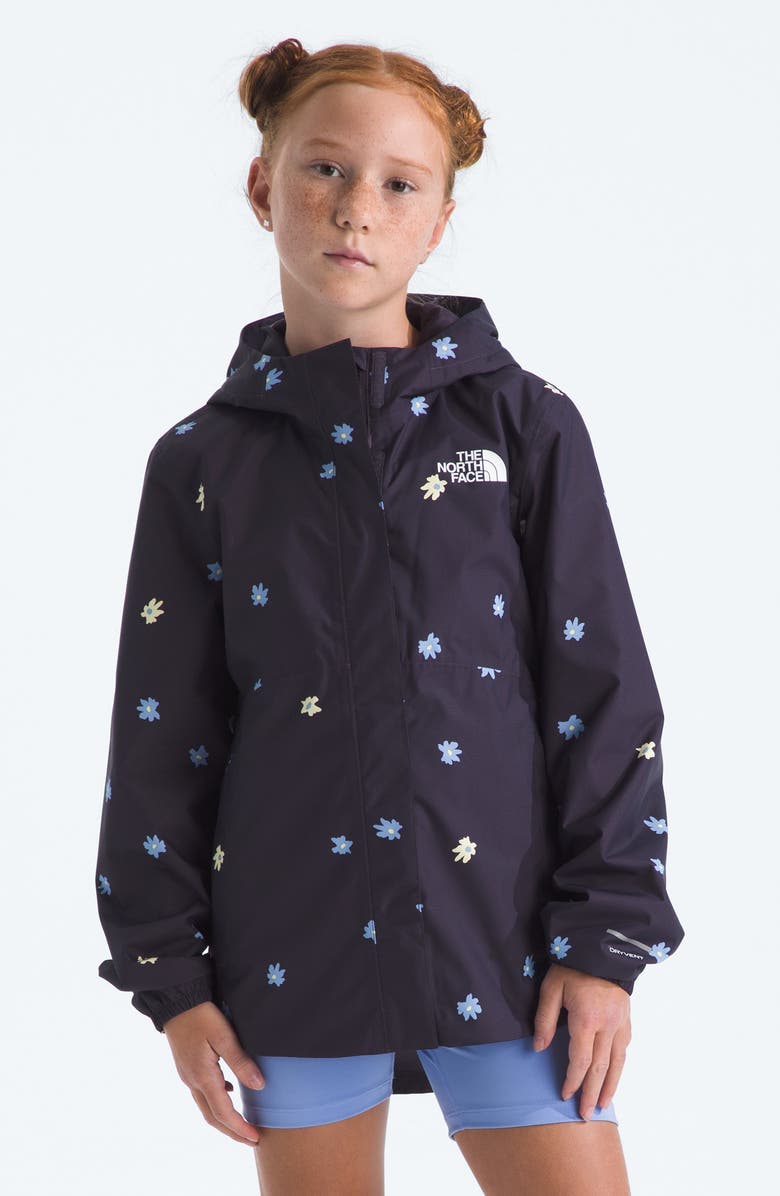 The North Face Kids' Antora Hooded Waterproof Rain Jacket, Main, color, Endless Dusk Simple Floral