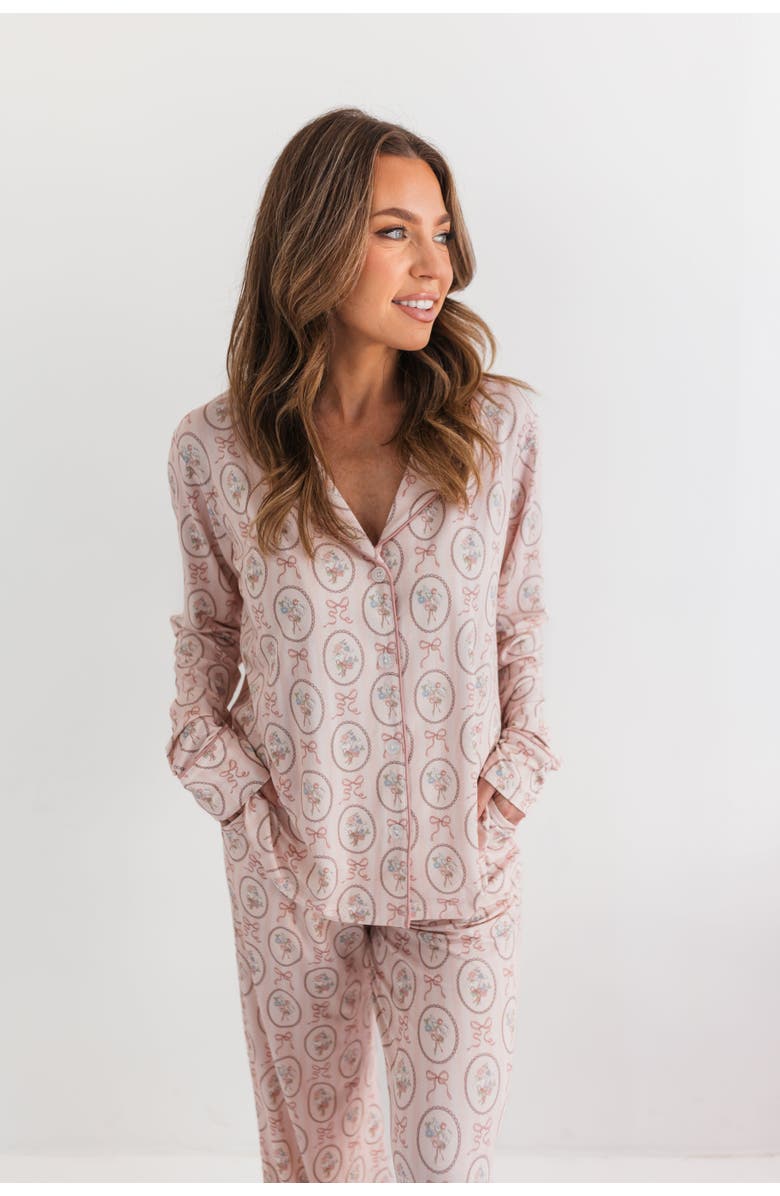 In My Jammers Blaire Long Sleeve Sleepwear Set, Alternate, color, Floral / Bow Print