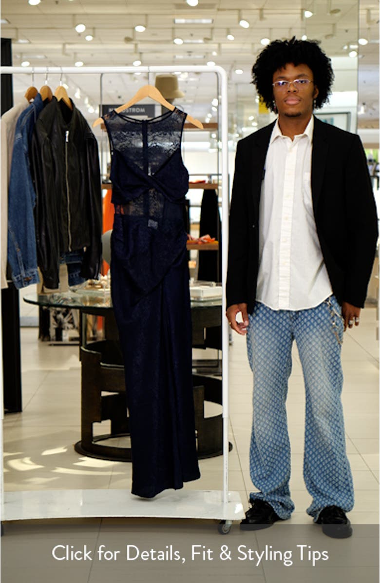 Nida Sleeveless Stretch Lace Gown, sales video thumbnail