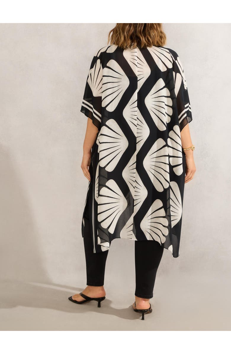 Live Unlimited Shell Print Longline Kimono, Alternate, color, Multi