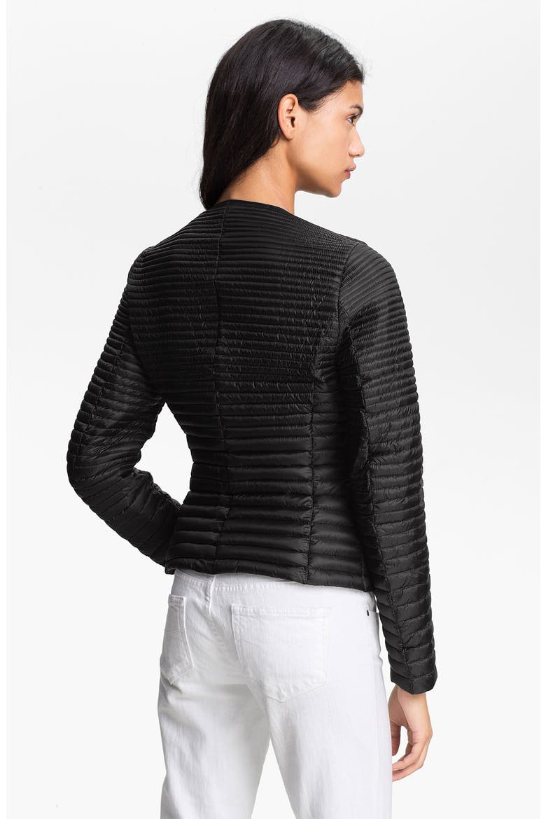 'Prisca' Packable Asymmetrical Zip Down Jacket, Alternate, color, BLACK