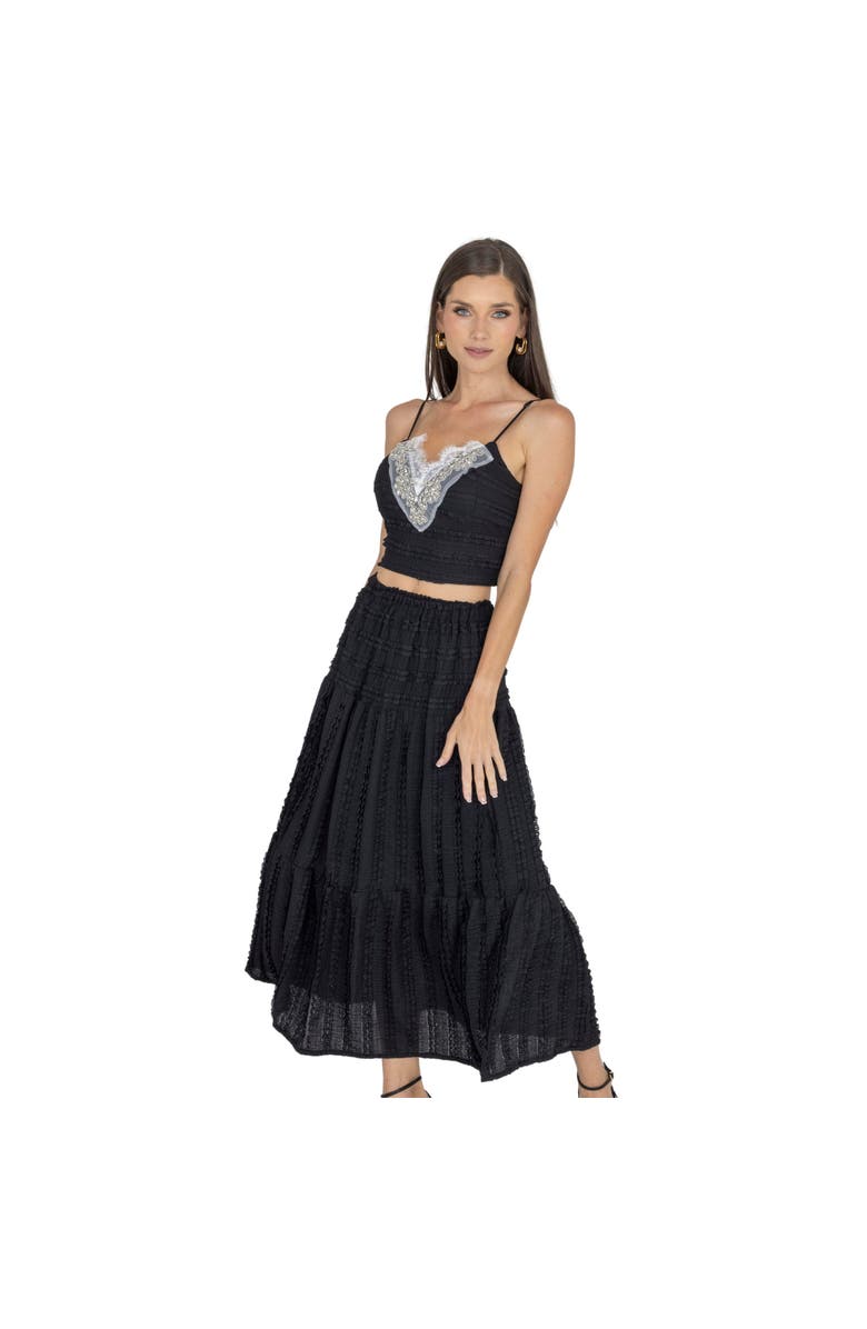 AKALIA Emma Top & Maxi Skirt Set, Main, color, Black