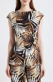 Anne Klein Print Side Tie Top