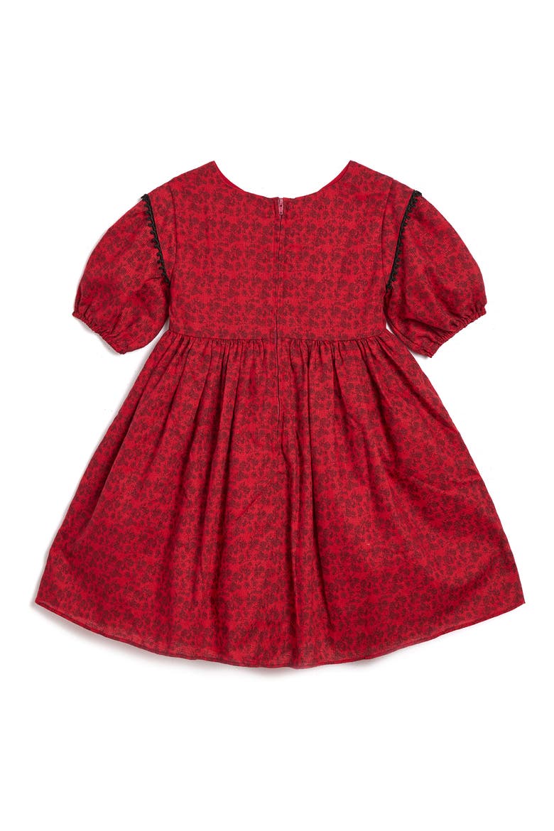 Kids' Floral Party Dress & Bloomers, Alternate, color, RED
